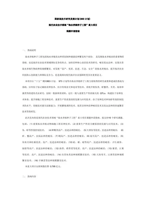 国家高技术研究发展计划(863计划)