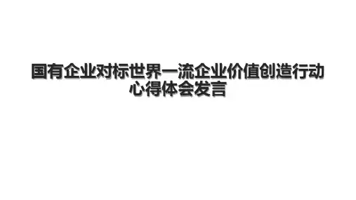 国有企业对标世界一流企业价值创造行动心得体会发言