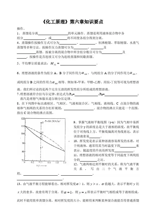 《化工原理》第六章知识要点