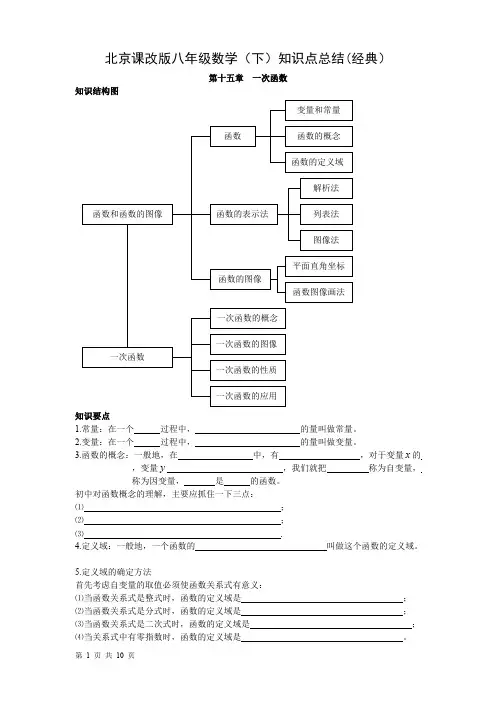 (完整版)北京课改版八年级数学(下)知识点总结超经典,推荐文档