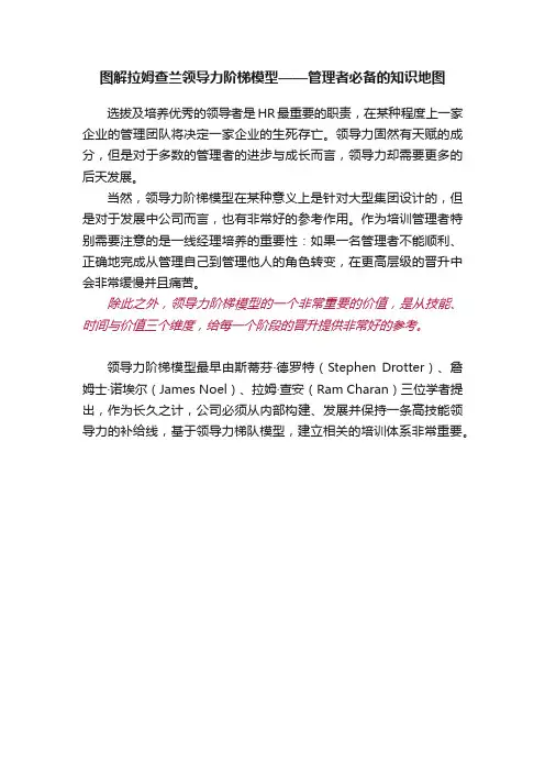 图解拉姆查兰领导力阶梯模型——管理者必备的知识地图