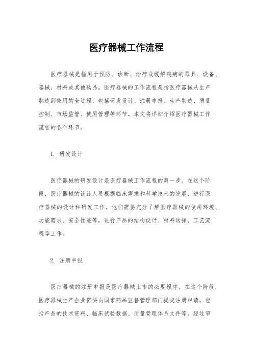 医疗器械工作流程