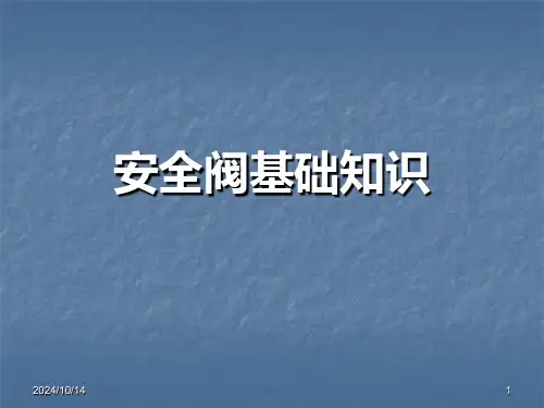 安全阀基础知识PPT课件