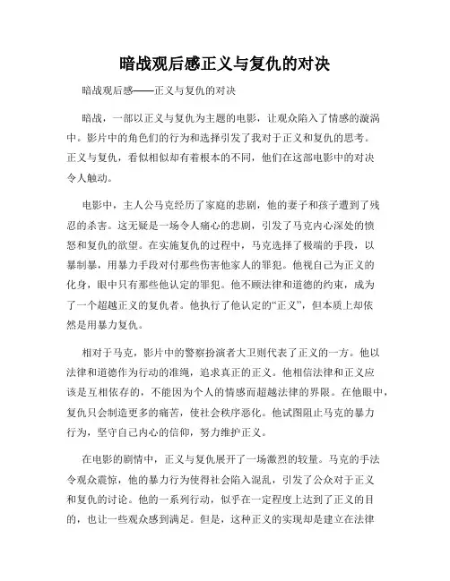 暗战观后感正义与复仇的对决