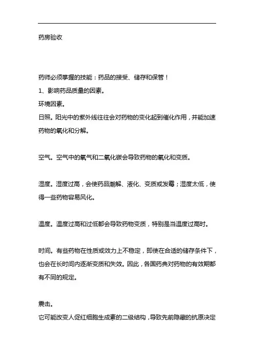 药品验收记录表