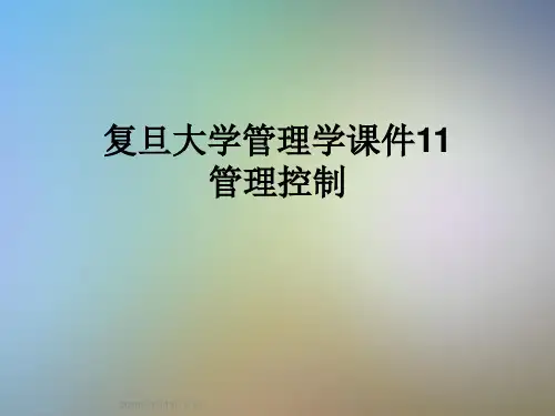 复旦大学管理学课件11管理控制