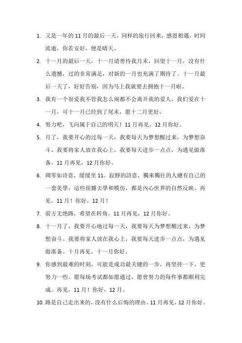 11月的最后一天美好的语录