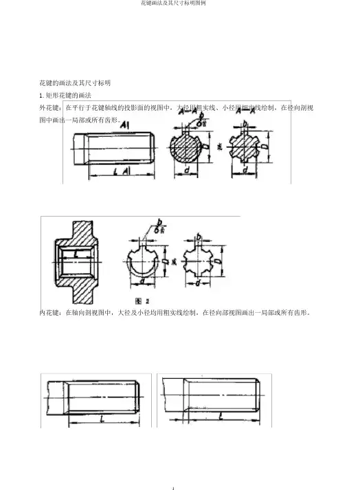 花键画法及其尺寸标注图例