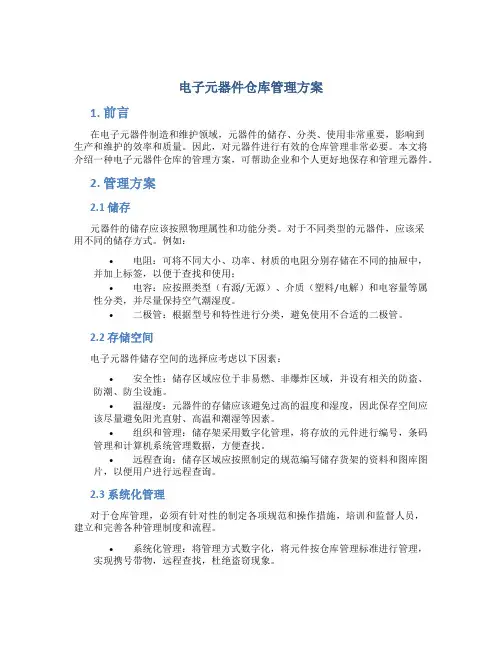 电子元器件仓库管理方案