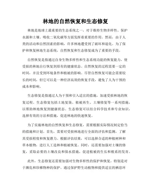 林地的自然恢复和生态修复