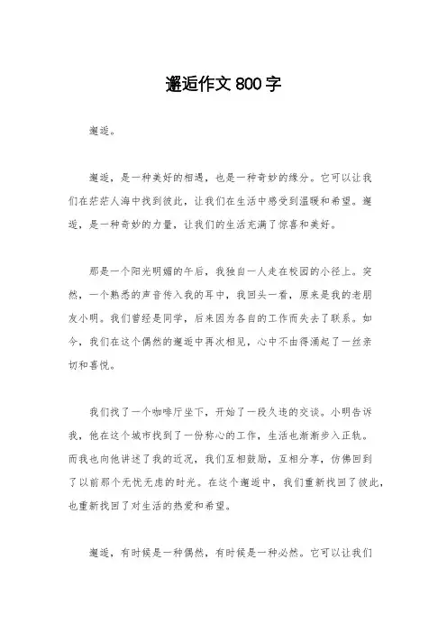 邂逅作文800字