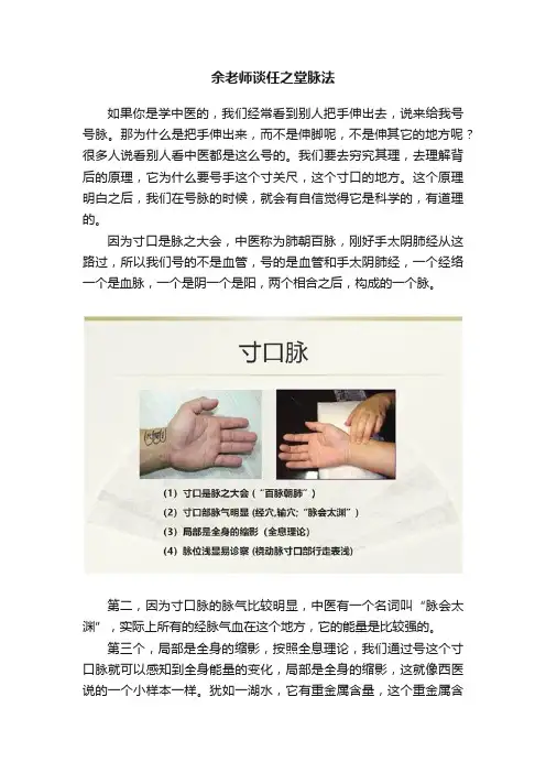 余老师谈任之堂脉法