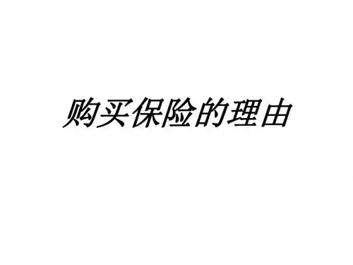 【管理精品】购买保险的理由(PPT 246)共262页文档