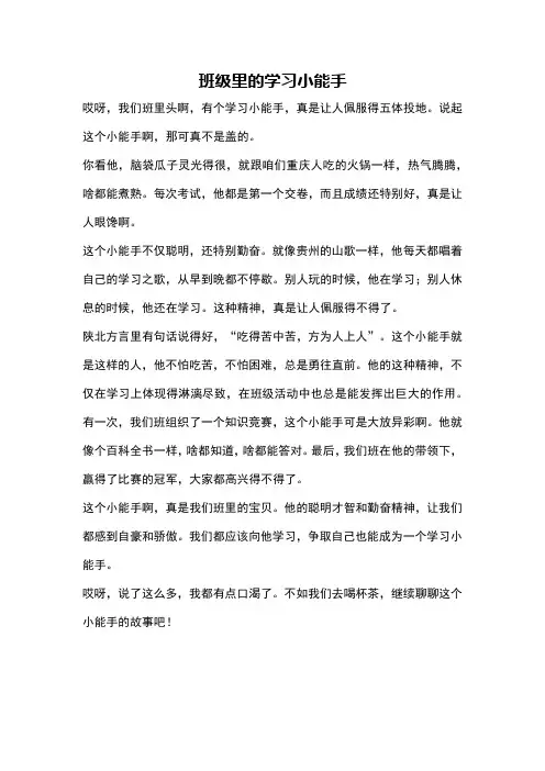 班级里的学习小能手