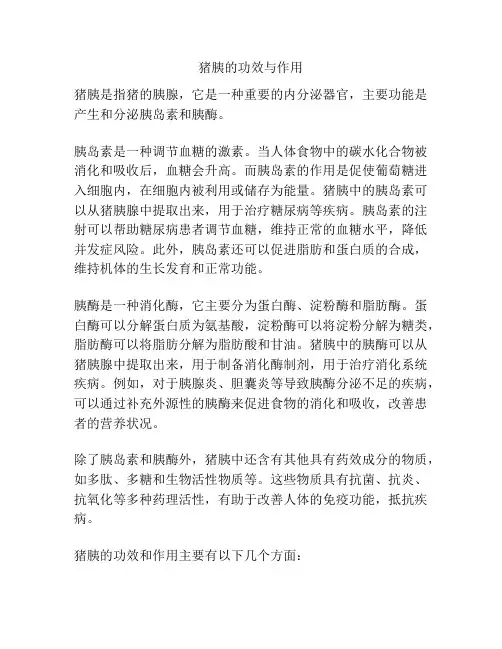 猪胰的功效与作用