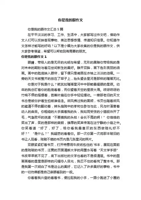 你是我的眼作文汇总5篇