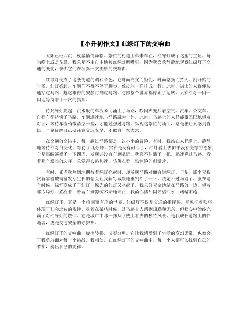 【小升初作文】红绿灯下的交响曲
