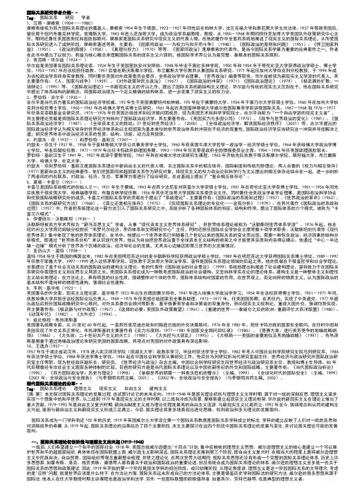 国际关系研究学者介绍