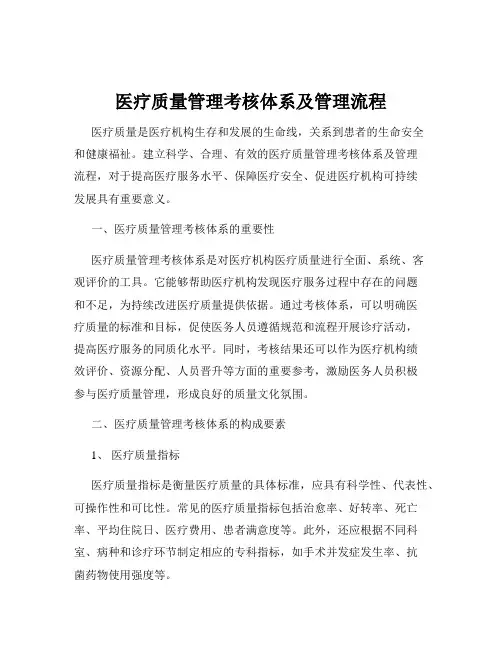 医疗质量管理考核体系及管理流程