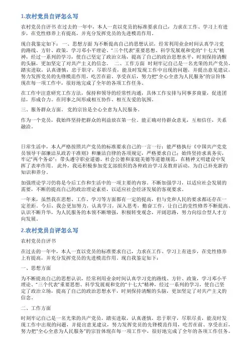 村党支部书记自我评价
