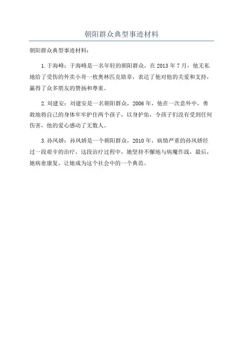 朝阳群众典型事迹材料