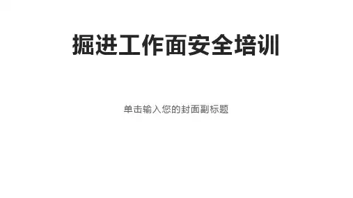 煤矿掘进工作面安全培训