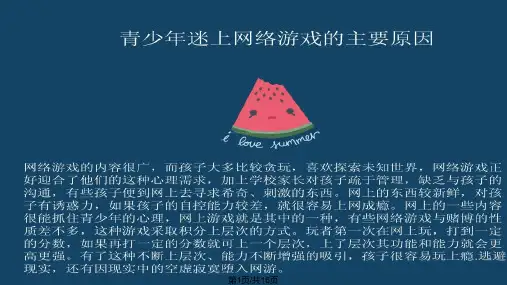 网络游戏对青少年的危害PPT课件