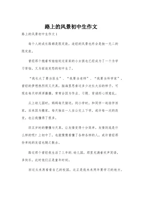 路上的风景初中生作文