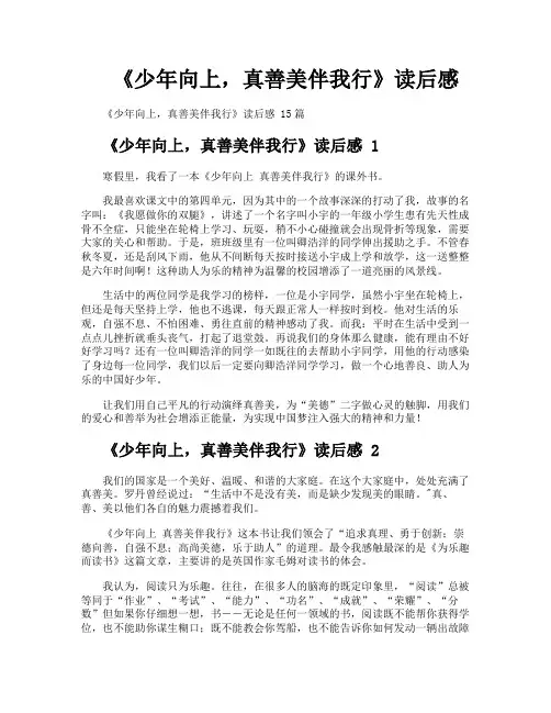 《少年向上真善美伴我行》读后感