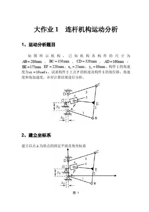 机械原理大作业1连杆机构27题
