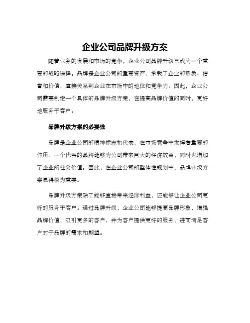 企业公司品牌升级方案