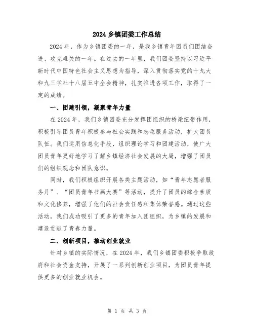 2024乡镇团委工作总结