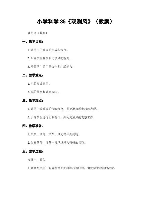 小学科学35《观测风》(教案)