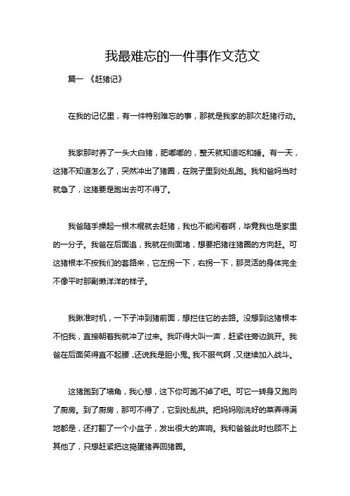 我最难忘的一件事作文范文