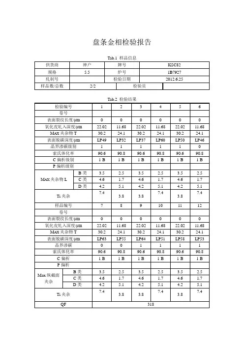 金相检验报告单_2