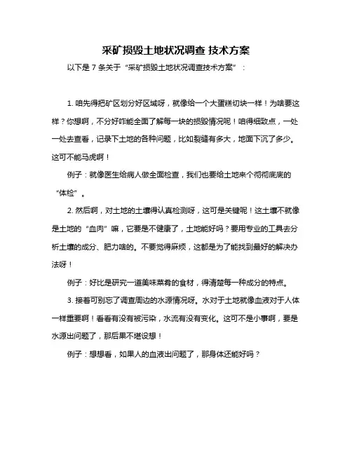 采矿损毁土地状况调查 技术方案