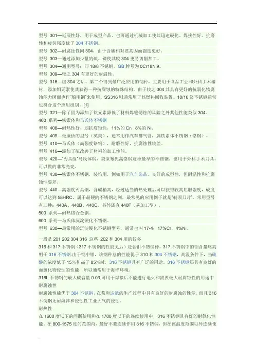 不锈钢种类及鉴别
