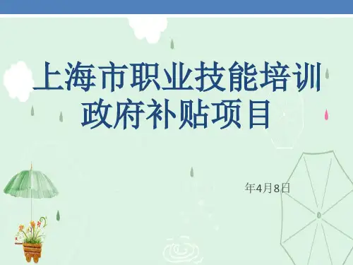 上海市职业技能培训政府补贴项目