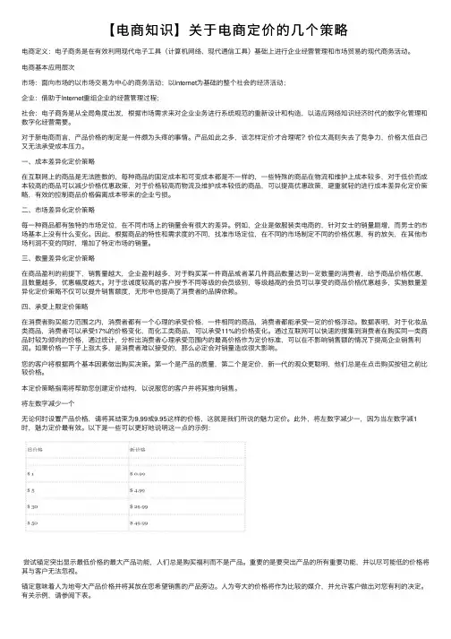 【电商知识】关于电商定价的几个策略