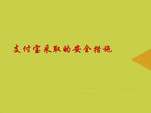 【精选】支付宝安全措施PPT资料
