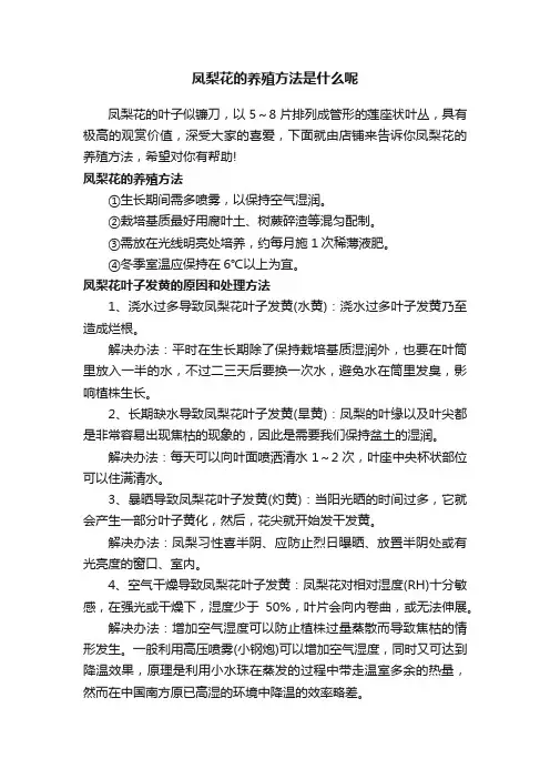 凤梨花的养殖方法是什么呢