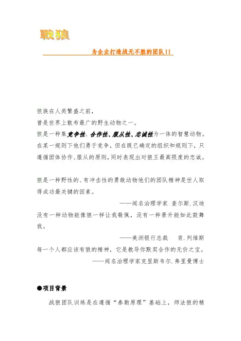 狼文化——为企业打造战无不胜的团队