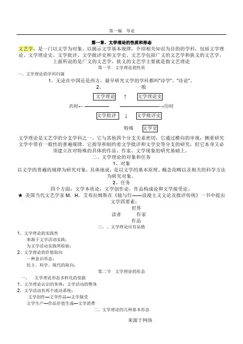 文学理论-童庆炳《文学理论教程》完整笔记