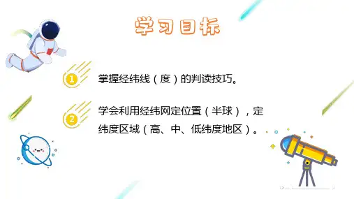 初中地理人教七年级上册第一章 地球和地图 经纬网定位PPT