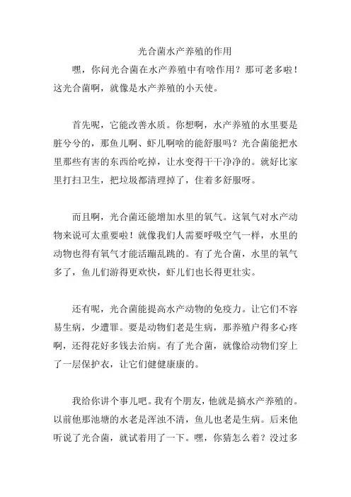 光合菌水产养殖的作用