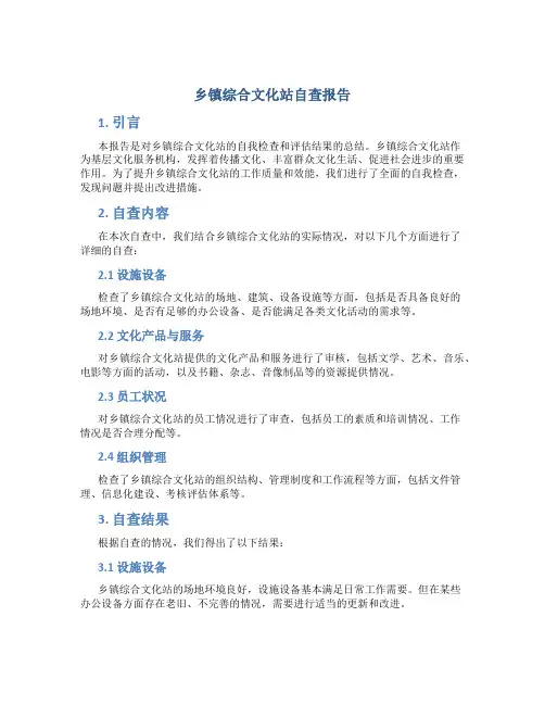 乡镇综合文化站自查报告