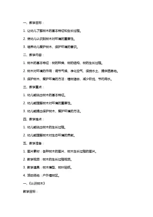 2024年幼儿园小班植树节教案《树的作用大》