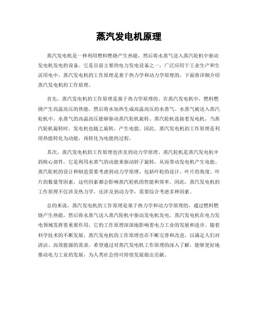蒸汽发电机原理