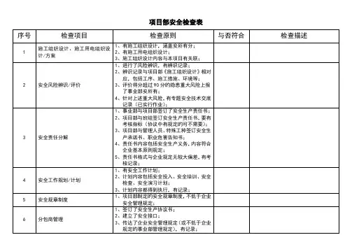 项目安全检查表