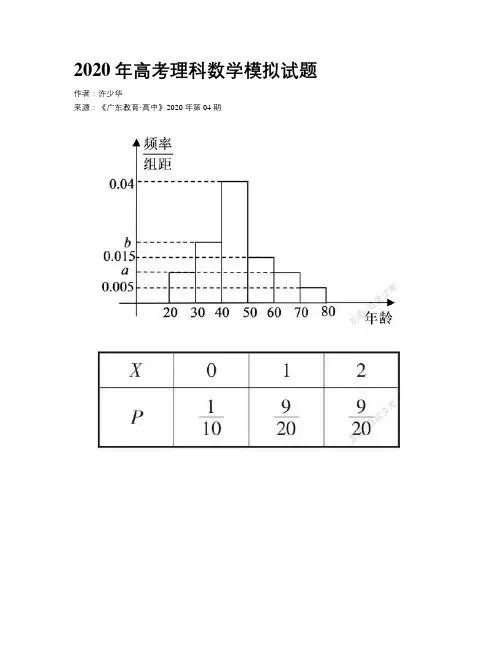 2020年高考理科数学模拟试题